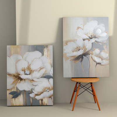 Set panele muri GOBI HM4835, 2 copë, 50x70cm, motive lulesh, ngjyra neutrale