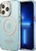 Kapak telefoni Guess GUHMP13LHTCMB për iPhone 13 Pro / 13 6.1", MagSafe, i tejdukshëm, blu me kontur ari