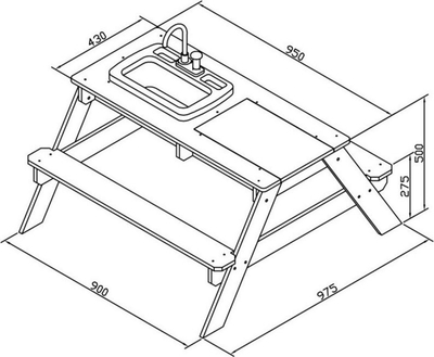 Tavolinë pikniku Axi Emily me një stol dhe një enë për ujë / rërë, bezhë