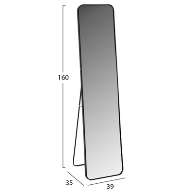 Pasqyrë dyshemeje Boely 40x35x160Hcm (HM9577.01), zezë