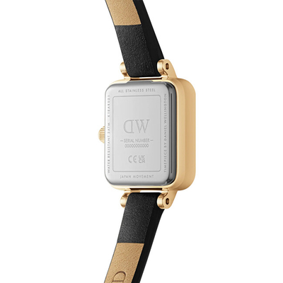 Orë dore për femra Daniel Wellington Quadro Mini DW00100729, e zezë/artë