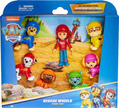 Set lodrash Paw Patrol Rescue Wheels, 7 figura aksioni, për kalamaj 3+
