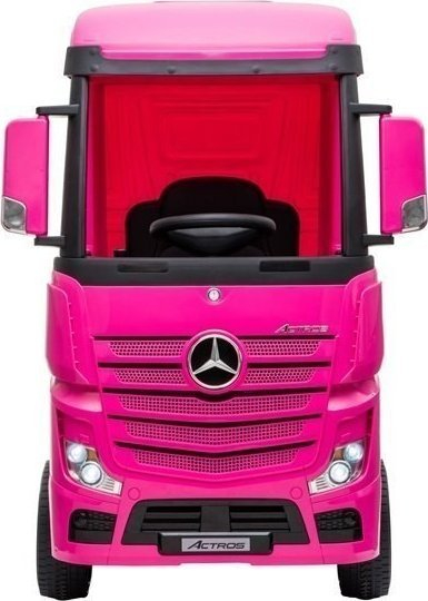 Makina elektrike për kalamaj Mercedes Actros 4x4, sedilje eco lëkurë, rrota EVA, rozë