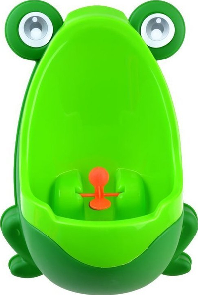 Urinal kalamojsh në formë bretkose, që vihet në mur, me kupë të heqshme, jeshil