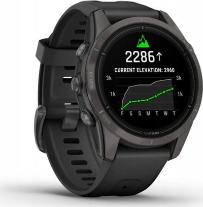 Orë sportive Garmin Epix Pro Gen 2 42mm Sapphire Titanium, AMOLED 1.2", GPS, e zezë