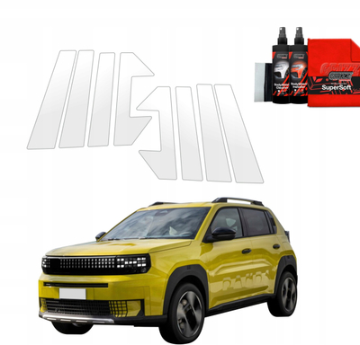 Folie mbrojtëse GrizzProtector 8 në 1 për shtylla, Fiat Grande Panda 2025, transparente