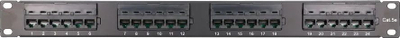 Patch panel Extralink CAT5E UTP, 24 porta, për rack, i zi