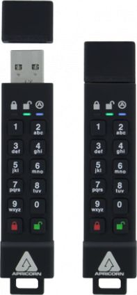 USB Apricorn Aegis Secure Key 3z, 128GB, USB 3.1, e zezë
