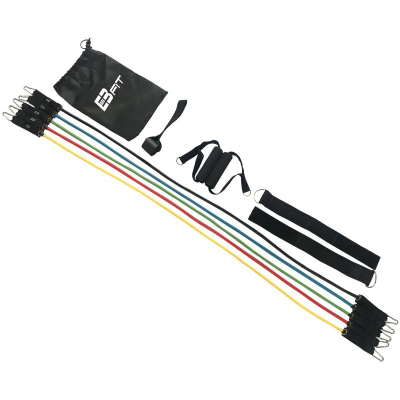 Set shirita rezistence EB Fit Tubing, 5 copë, me nivele të ndryshme, me ngjyra të ndryshme