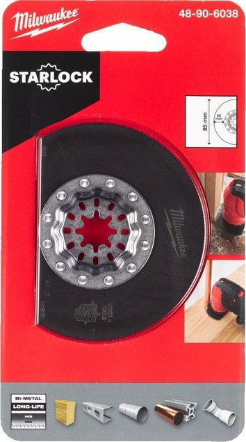 Teh segment për multivegël Milwaukee Starlock 6038, 89mm, HSS, ngjyrë e zezë