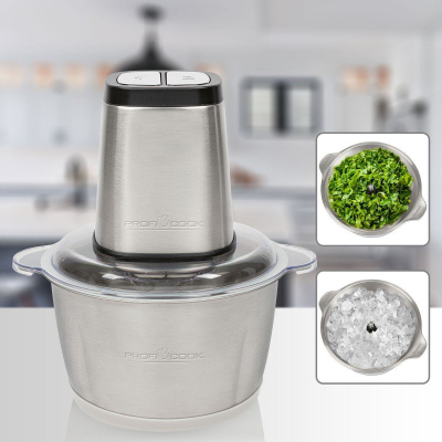 Електрична сечка ProfiCook PC MZ 1227, 1.7L, инокс, сива