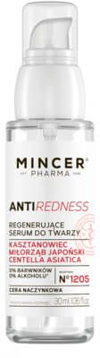 Serum rigjenerus për fytyrë Mincer AntiRedness 1205, kundra skuqjeve, 30ml