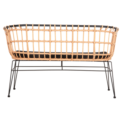 Sofa e jashtme (bench) 2-ulëse Allegra (HM5692.11), bezhë/ zezë