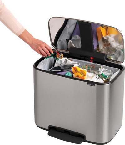 Kosh plehrash me pedale Brabantia, 36 l, ngjyrë argjendtë