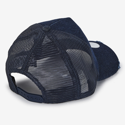 Kapele New Era LA Dodgers Distressed Trucker, rrjetë, e kaltert denim navy
