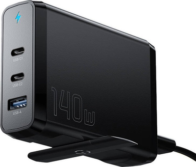 Karikues mure Essager GaN 140W, 2x USB‑C, USB‑A, i zi