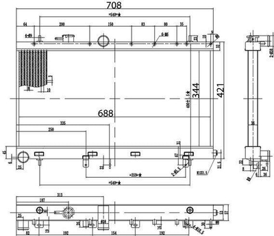 Radiator uji sport TurboWorks, për Subaru Impreza 02-07, 36 mm, ngjyrë argjendtë