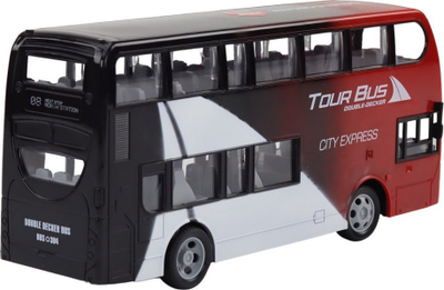 Lodër autobus RC Double Decker me pult, me drita, i kuq i bardhë e i zi