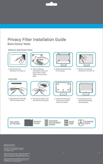 Filter privatësie për ekran ESTUFF GLBB19408255, për laptop, transparent