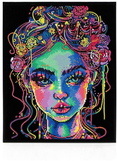 Set pikturë me diamante Diamond Dotz Neon Beauty, mbi 10000 copë, për moshat 12+, shumëngjyrësh