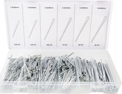 Set kunja sigurie AVOSS G0408, 555 copë, metal i galvanizuar, argjendtë