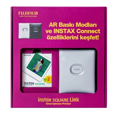 Set Fujifilm Instax SQ Link, i bardhë (printer, 20 filma)