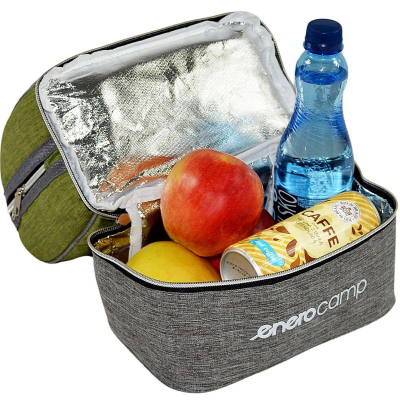 Çantë termike Enero Camp, 7L, 23x13x27 cm, jeshile me gri