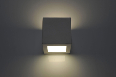 Llambë muri Sollux Leo Ceramic, E27, qeramike, e bardhë