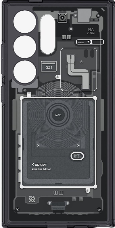 Mbulesë telefoni Spigen Ultra Hybrid Zero One, për Samsung Galaxy S24 Ultra, transparente, me kornizë të zezë
