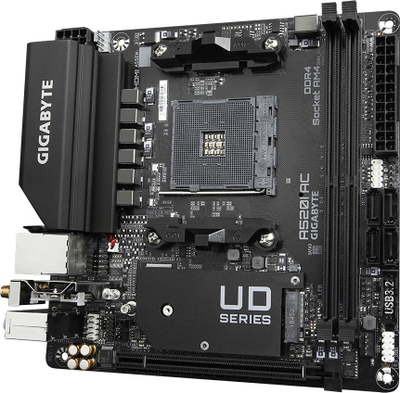 Motherboard Gigabyte A520I AC, MINI ITX, WiFi AC, e zezë