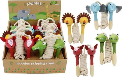 Litar kërcimi druri Artyk Animals Mix, 210cm, për kalamaj