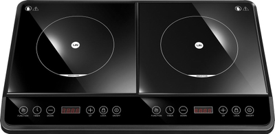 Портабилна индукциска плоча Lin LI-35P2N, 2 зони за готвење, 3500W, црна