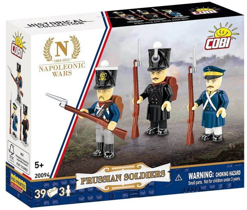 Set lodër ndërtuese COBI Napoleonic Wars Prussian Soldiers, figura ushtarake, shumëngjyrëshe