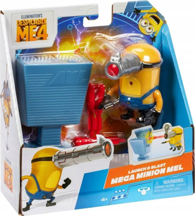 Figurine aksion Despicable Me 4 Mega Minion Mel Launch and Blast, me aksesorë, e verdhë