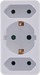 Adapter prizë InLine, 1x Schuko në 2x Euro dhe 1x Schuko, i bardhë