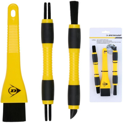 Сет за чистење авто Dunlop Cleaning and Grooming, 3 дела, ергономски, жолто и црно