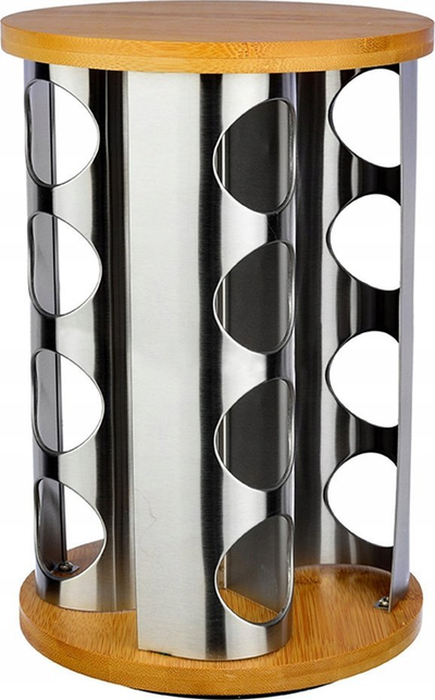 Organizues erëzash Brunbeste 2734, rrotullues 360°, 16 kavanoza xhami, inox argjendtë