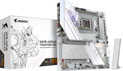 Pllakë amë Gigabyte X870 A Tachyon Ice, socket AM5, chipset AMD X870, E-ATX