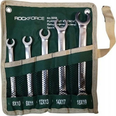 Set çelësash të hapur Rockforce 5058, 5 copë, 8-19 mm, argjendtë