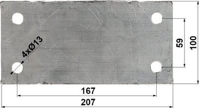 Bazë e përthyeshme për direk rrjete MK-1.5, alumini, për montim në beton, gri