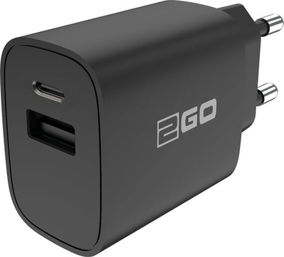 Karikues rrjeti 2GO 797273, 2x USB, karikim i shpejtë, i zi