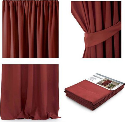 Perde blackout Amelia Home, 140x270 cm, me unaza, burgundy