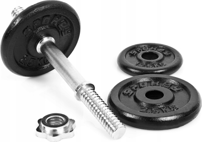Hantel rregullues Spokey Egir, 9.5 kg, metalik