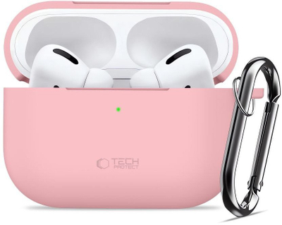Kuti mbrojtse Tech-Protect për Apple AirPods Pro 3, silikon, me karabinë, rozë