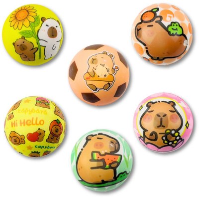 Top lodër Capybara Foam Bouncing Ball, 6.5 cm, shumëngjyrësh