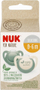 Biberonë NUK For Nature, silikoni anatomik 0-6m, set me 2 copë, jeshil