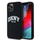 Futrollë telefoni DKNY Liquid Silicone Arch Logo MagSafe, për iPhone 12 12 Pro, silikoni, e zezë