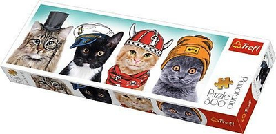 Puzzle Trefl Panorama - Fluffy Crew, 500 copë