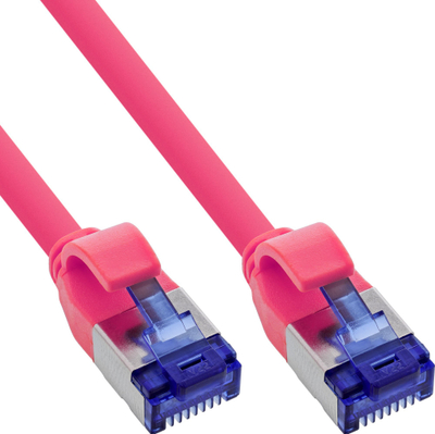 Kabllo rrjeti InLine Patch Cable Slim, Cat.6A S/FTP, 30m, magenta