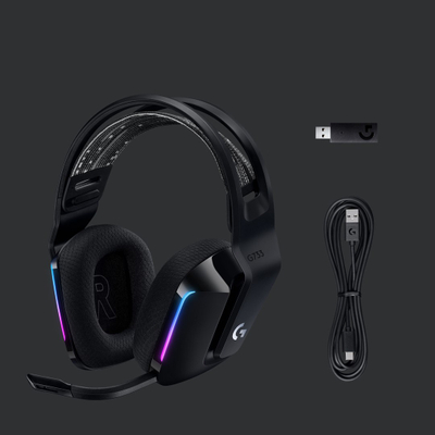 Kufje gaming Logitech G G733 LIGHTSPEED, wireless, RGB, të zeza